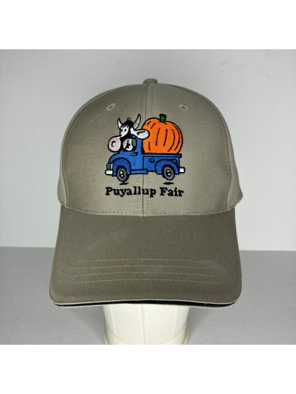 Puyallup Fair Hat Baseball Cap Men's Adjustable Snapback Tan Cow Pumpkin Vtg